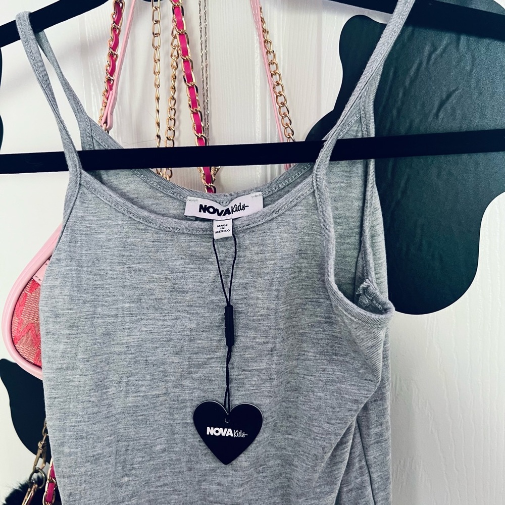 🎃idk why i thought i would fit in this; brand-new grey one piece tanktop thingy